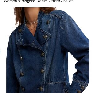 Free People We the Free Imogene Denim Officer Jacket NWT
